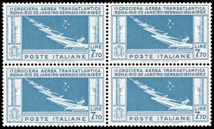 1930 - 7,70 lire Crociera Balbo ... 