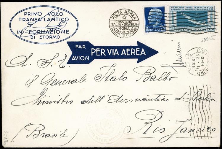 1930 - 7,70 lire Crociera Balbo ... 