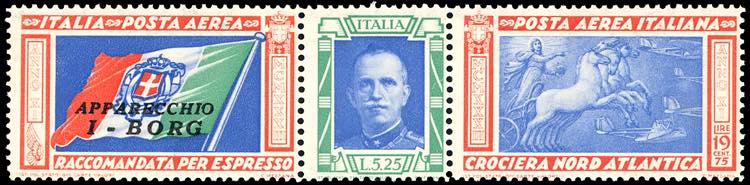 1933 - 5,25 + 19,87 lire Trittico ... 