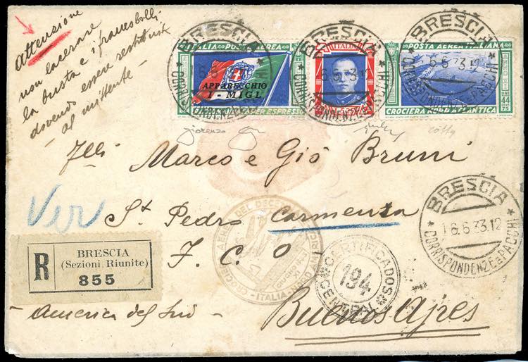 1933 - 5,25 + 44,75 lire Trittico ... 