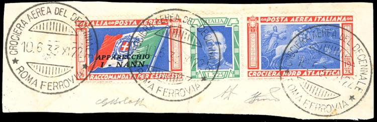 1933 - 5,25 + 19,75 lire Trittico ... 
