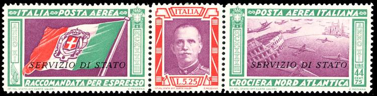 1933 - 5,25 + 44,75 lire Trittico ... 
