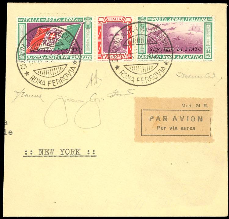 1933 - 5,25 + 44,75 lire Trittico ... 