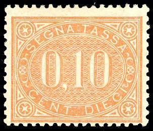 1869 - 10 cent. bruno arancio (2), ... 