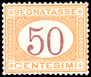 1870 - 50 cent. ocra e carminio ... 