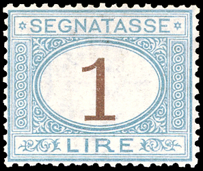 1870 - 1 lira azzurro chiaro e ... 