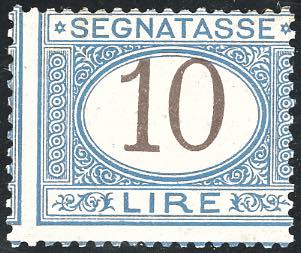 1874 - 10 lire azzurro e bruno ... 
