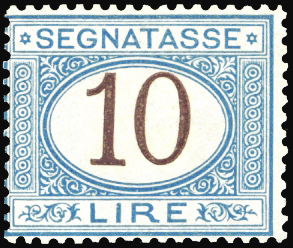 1874 - 10 lire azzurro e bruno ... 