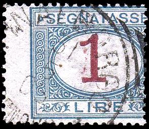 1890 - 1 lira azzurro e carminio, ... 
