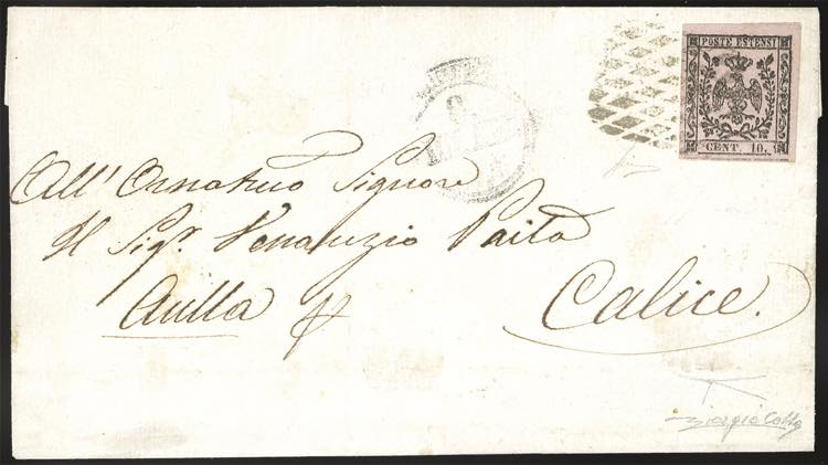 1858 - 10 cent. rosa, punto dopo ... 