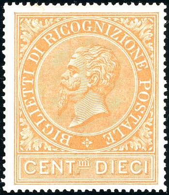 1874 - 10 cent. ocra arancio (1), ... 
