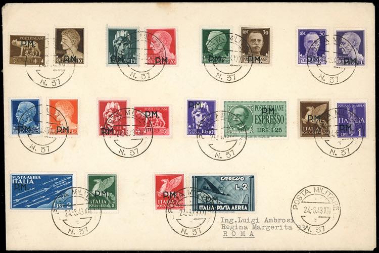 1943 - Soprastampati PM, serie ... 
