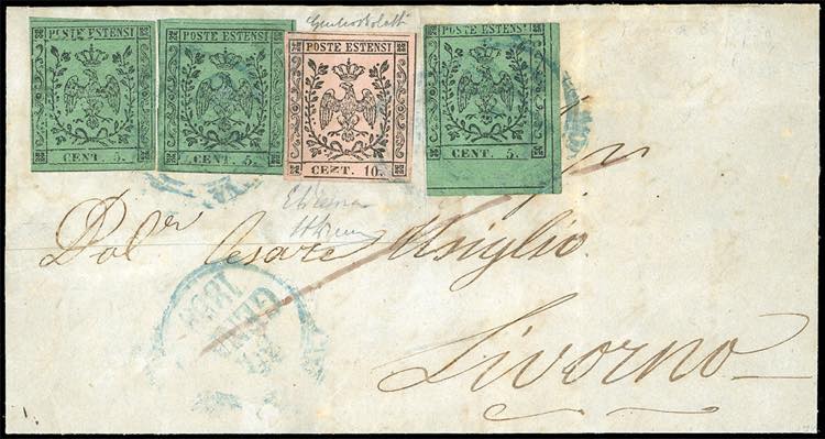 1858 - 10 cent. rosa, errore ... 