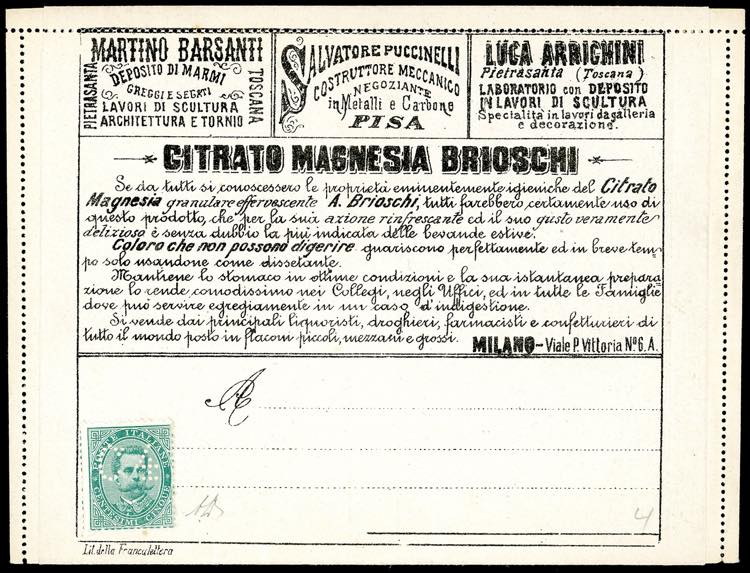 1887 - 4 cent. su 5 cent. Umberto ... 