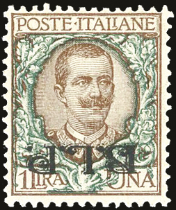 1922/23 - 1 lira, soprastampa BLP ... 