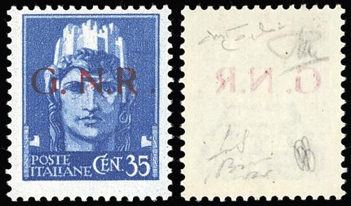 1943 - 35 cent. soprastampa G.N.R. ... 