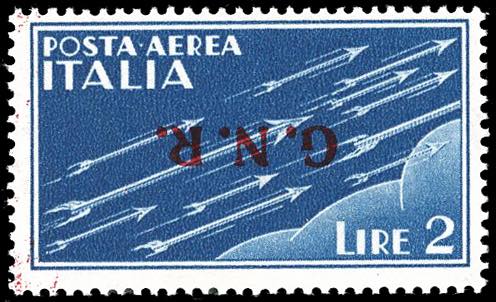 1944 - 2 lire azzurro, soprastampa ... 
