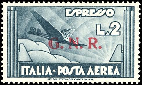 1944 - 2 ardesia, soprastampa ... 