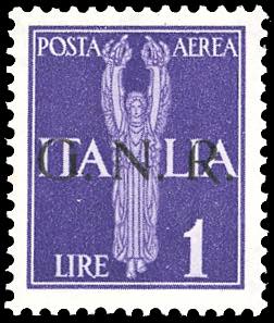 1943 - 1 lira, soprastampa G.N.R. ... 