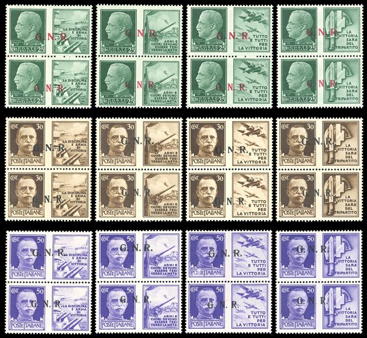 1943 - Soprastampati G.N.R. di ... 