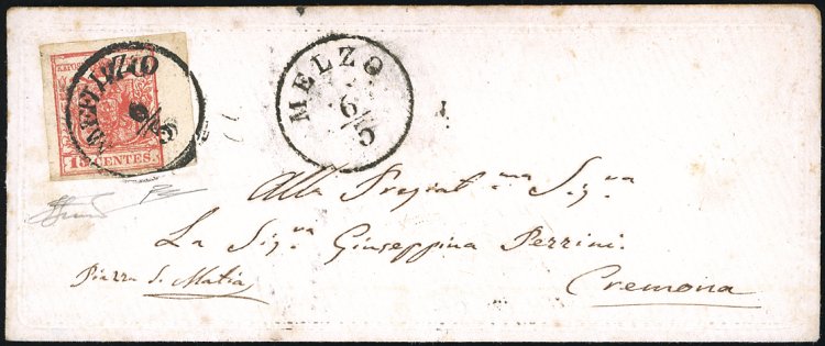 1852 - 15 cent. rosso, III tipo, ... 
