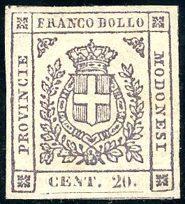 1859 - 20 cent. violetto scuro ... 