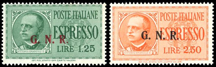 1943 - Soprastampati G.N.R. di ... 