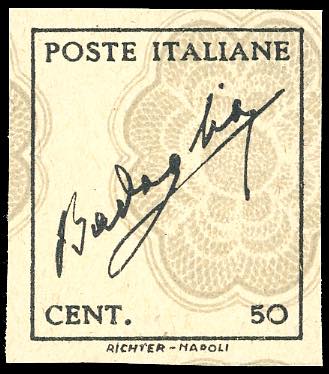 1944 - 50 cent. nero e grigio ... 