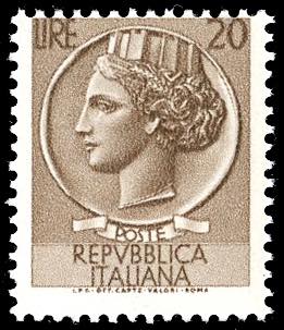 1955 - 20 lire Siracusana, senza ... 