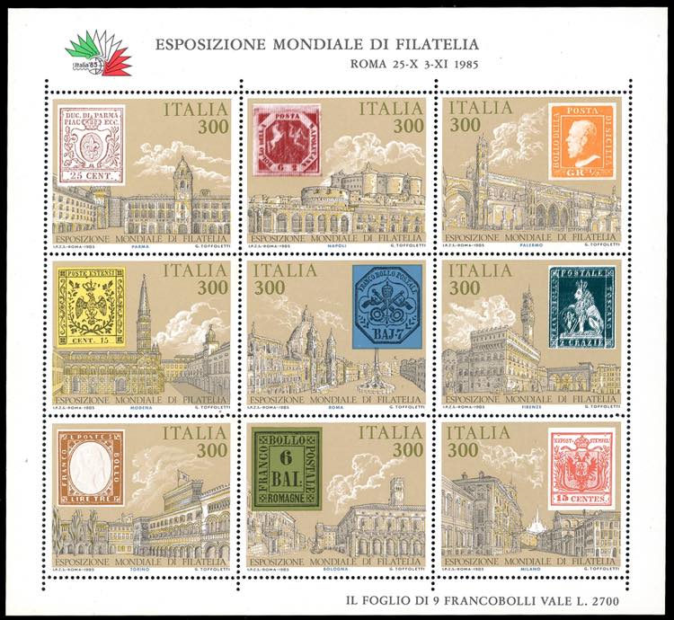 1985 - Italia85, foglietto, ... 