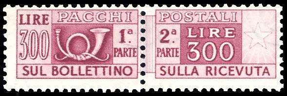 1952 - 300 lire dent. 13 1/4 x 13 ... 