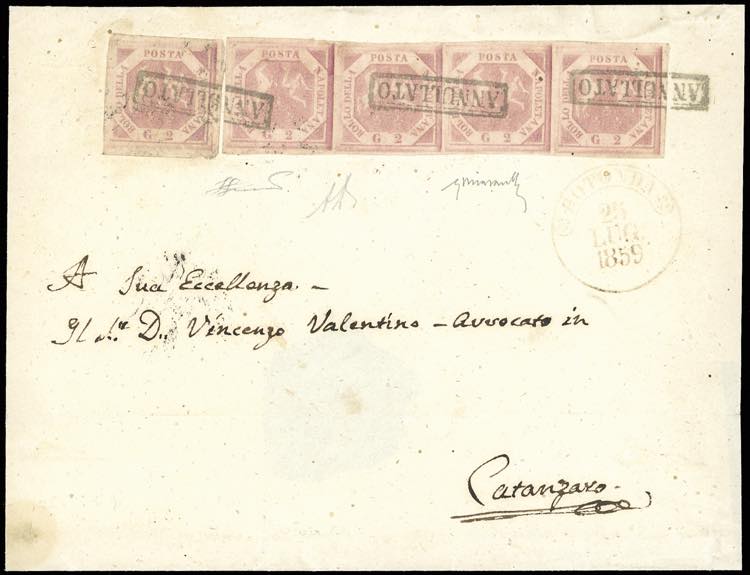 1859 - 2 grana rosa brunastro, I ... 