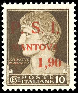 MANTOVA 1945 - 1,90 lire su 10 ... 
