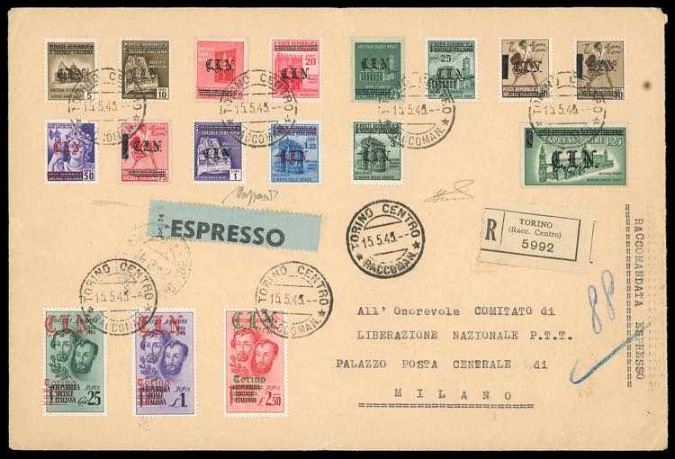 TORINO 1945 - Soprastampati, serie ... 
