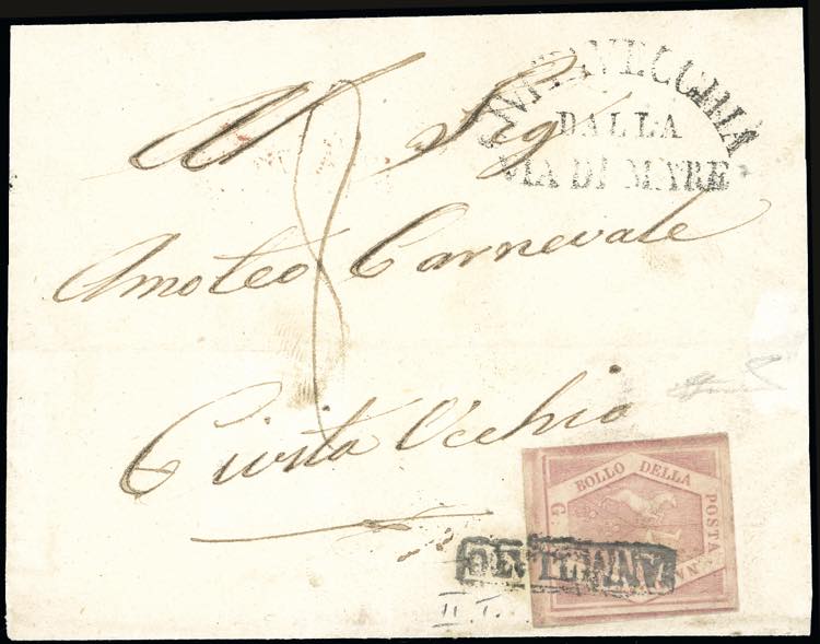 1860 - 10 grana carminio rosa, II ... 