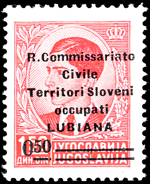 LUBIANA 1941 - 0,50 d. su 1,50 d. ... 