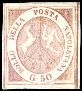 1858 - 50 grana rosa brunastro ... 