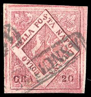 1859 - 20 grana carminio, falso ... 