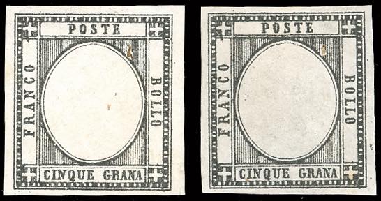 1861 - 5 grana, prova di stampa in ... 