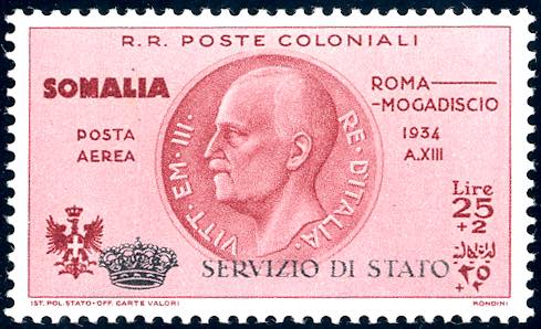 SERVIZIO AEREO 1934 - 25 + 2 lire ... 