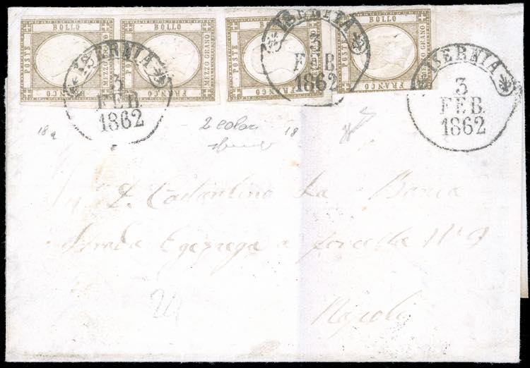 1862 - 1/2 grano bistro bruno, due ... 