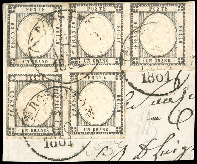 1861 - 1 grano grigio nero (19a), ... 