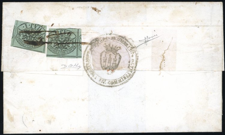 1857 - 1 baj verde grigiastro (2), ... 