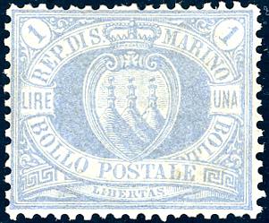 1894 - 1 lira oltremare Stemma ... 