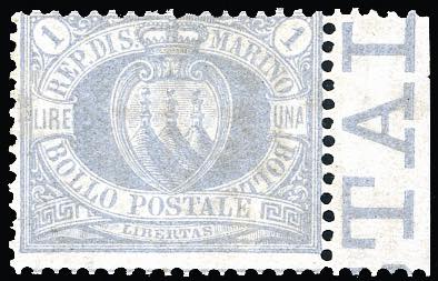 1894 - 1 lira oltremare Stemma ... 