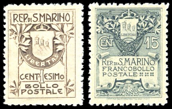 1910 - Stemma, fondo giallo, serie ... 