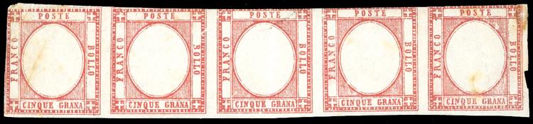 1861 - 5 grana rosso carminio ... 