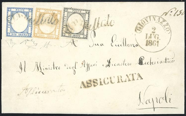 1861 - 1 grano nero grigiastro, 2 ... 