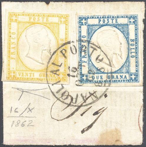 1861 - 20 grana giallo e 2 grana ... 