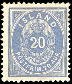 ISLANDA 1882 - 20 a. azzurro ... 